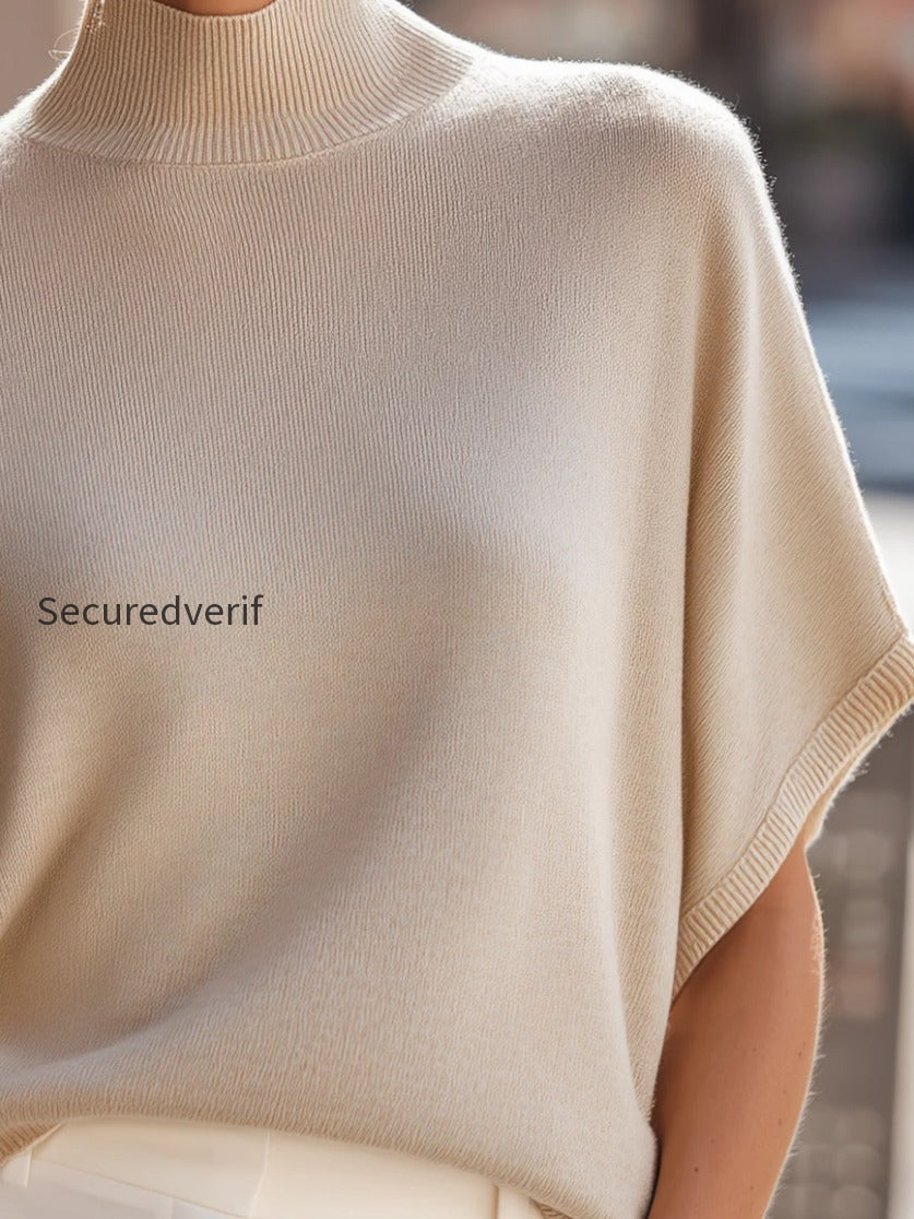 turtleneck-poncho-sleeve-knit-top