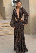 leopard-mesh-hollow-deep-v-sexy-maxi-dress