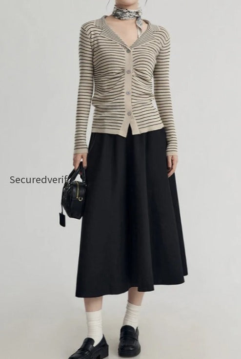 french-stripe-knit-cardigan