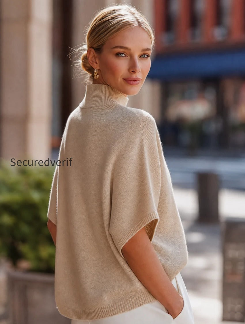 turtleneck-poncho-sleeve-knit-top