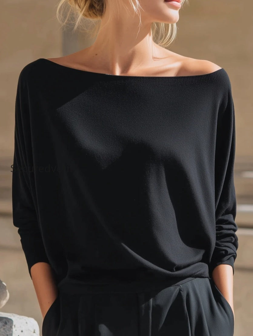 relaxed-off-shoulder-batwing-sleeve-knit-top
