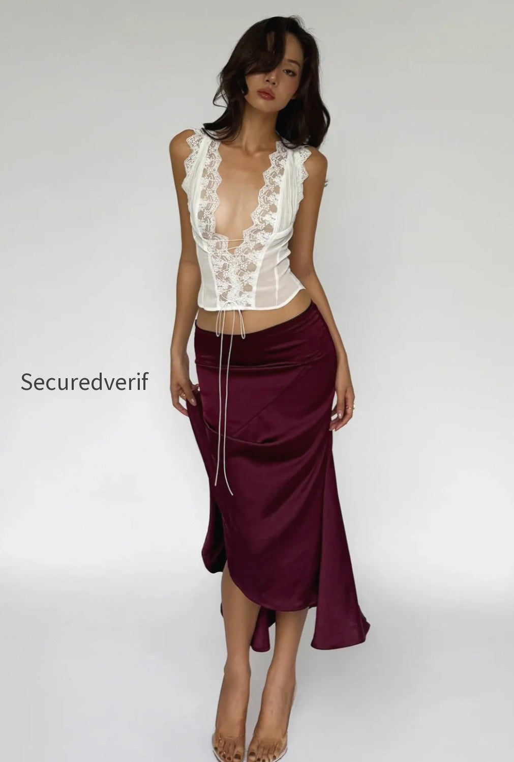 sexy-lace-trim-tie-back-slim-skirt-set
