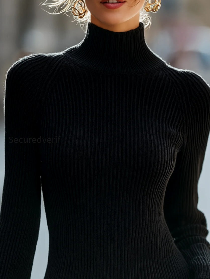 high-neck-bell-sleeve-ribbed-knit-sweater