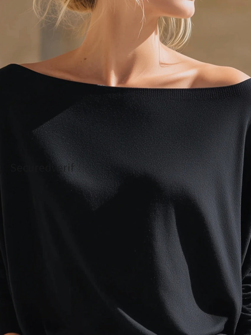 relaxed-off-shoulder-batwing-sleeve-knit-top